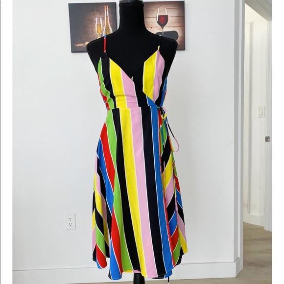 Forever 21 Rainbow Midi Casual Dress - Picture 2 of 6
